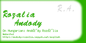 rozalia andody business card